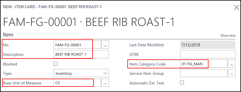 Item FastTab Item FastTab