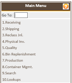 Floor Main Menu Floor Main Menu