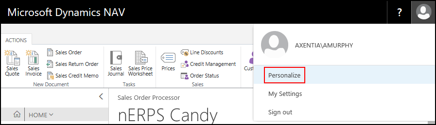 Personalize Option Personalize Option