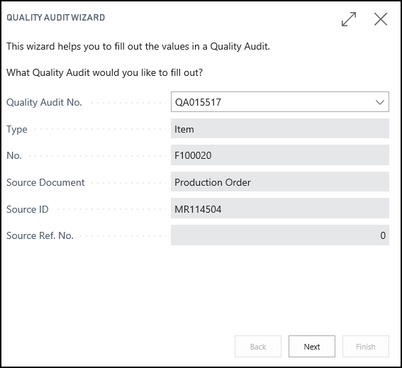 Quality Audit Wizard Quality Audit Wizard