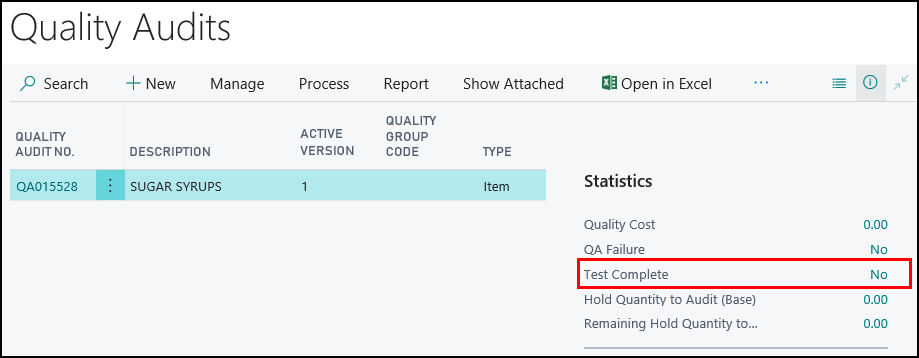 Quality Audit List Quality Audit List