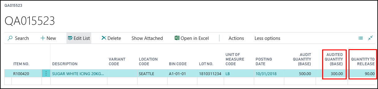 Quality Audit List Quality Audit List