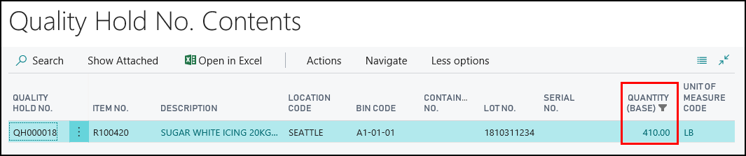 Quality Hold No. Contents page Quality Hold No. Contents page