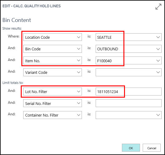 Calc. Quality Hold Lines Calc. Quality Hold Lines