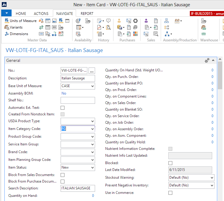 General FastTab General FastTab