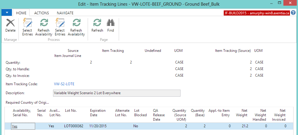 Item Tracking Lines Item Tracking Lines