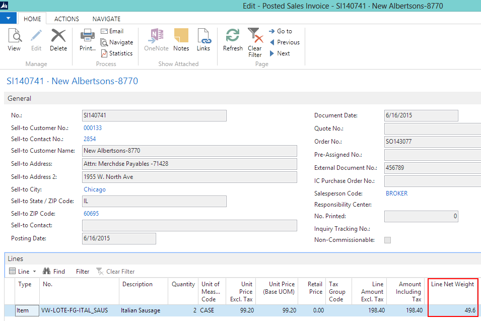 Posted Sales Order Posted Sales Order