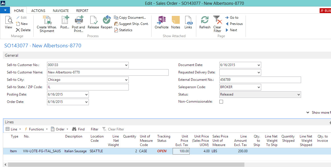 Sales Order Sales Order