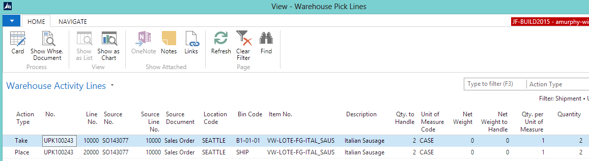 Warehouse Pick Lines Warehouse Pick Lines