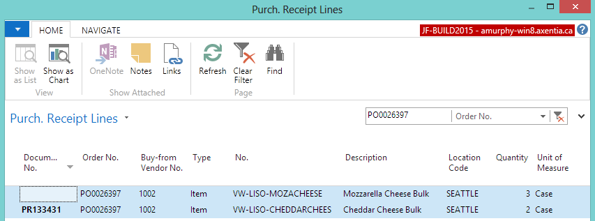 Purchase Receipt Lines Purchase Receipt Lines