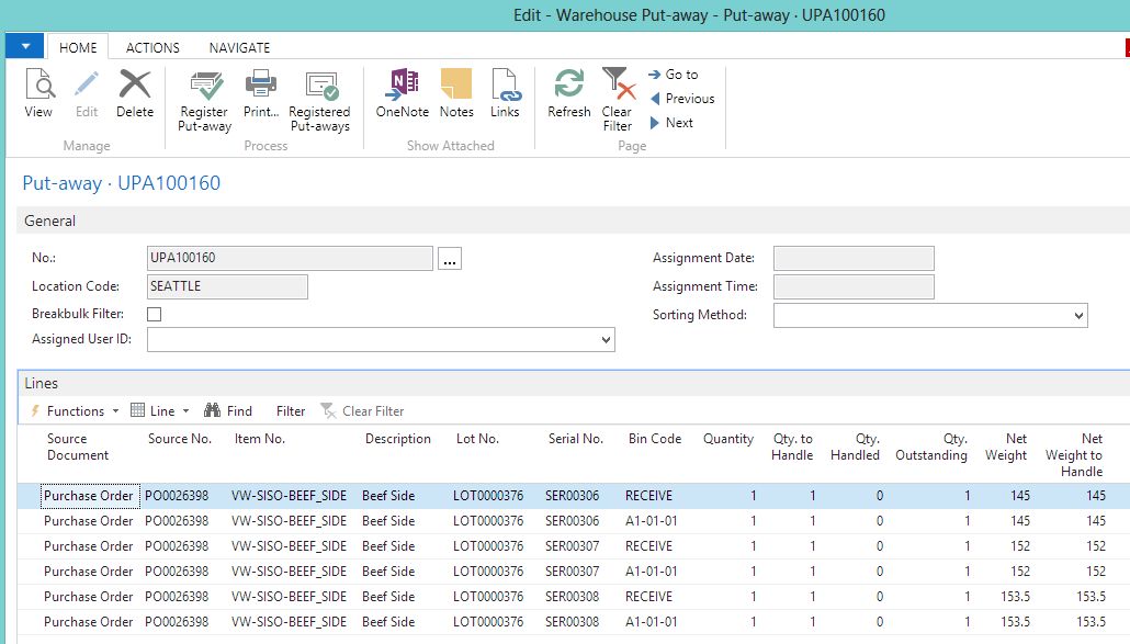 Warehouse Put-away Warehouse Put-away