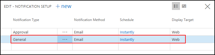 Notification Setup Notification Setup