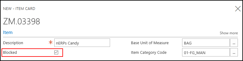 Blocked Item Blocked Item
