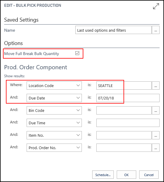 Bulk Pick Production Bulk Pick Production