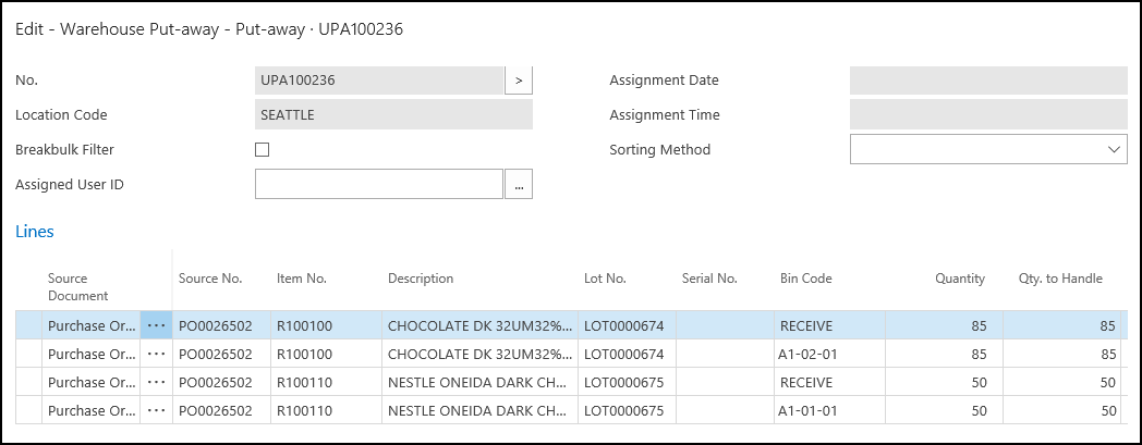 Warehouse Put-Away Warehouse Put-Away