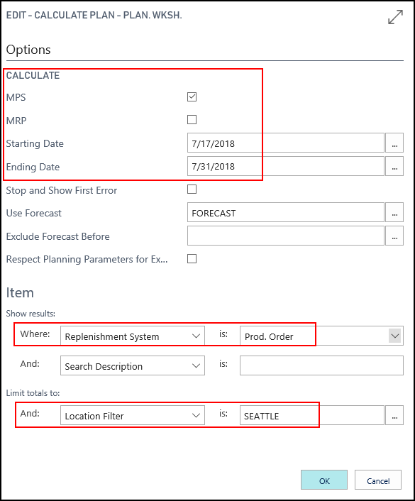 Calculate Plan