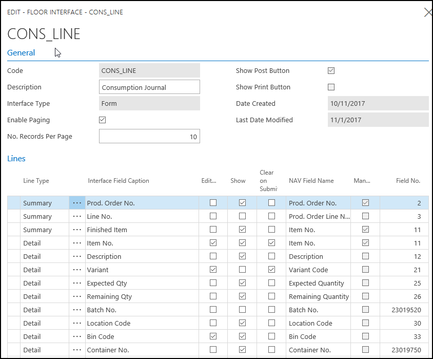 Floor Interface page