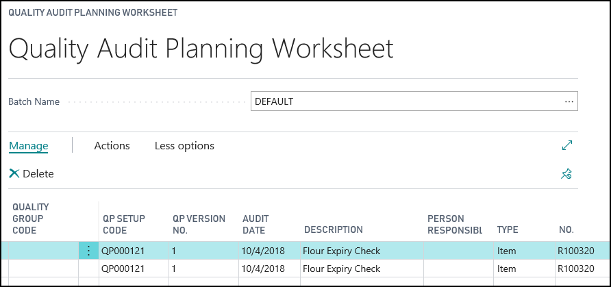 QA Planning Worksheet