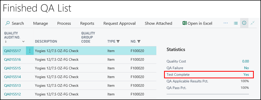 Finished QA List