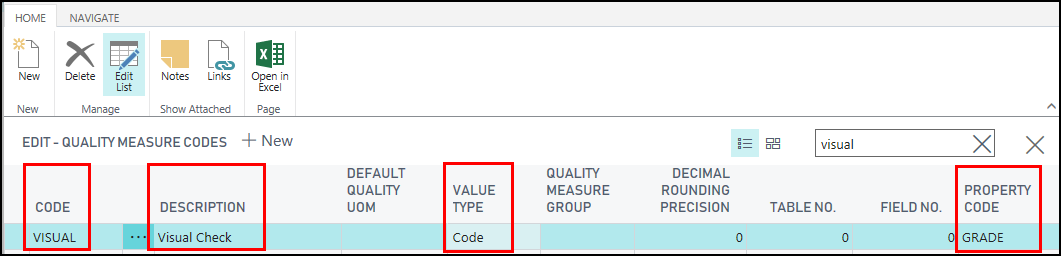 Quality Measure Codes