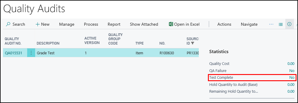 Quality Audit List