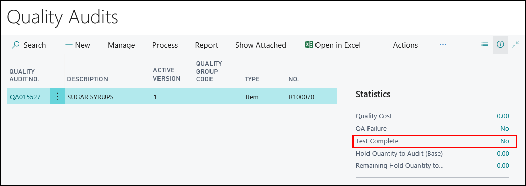 Quality Audit List