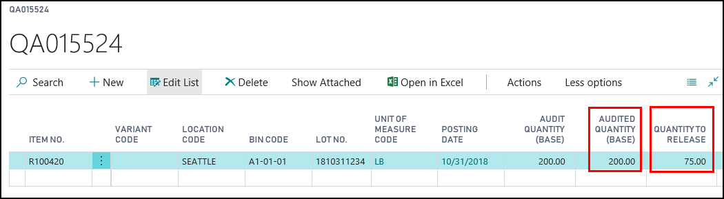 Quality Audit Hold Tracking