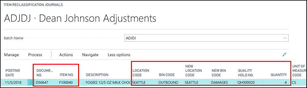 Item Reclassification Journal