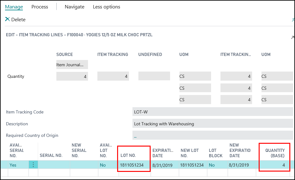 Item Tracking Lines