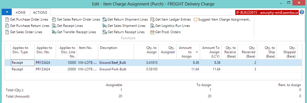 Item Charge Assignment