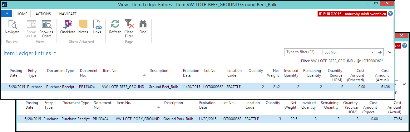 Item Ledger Entries