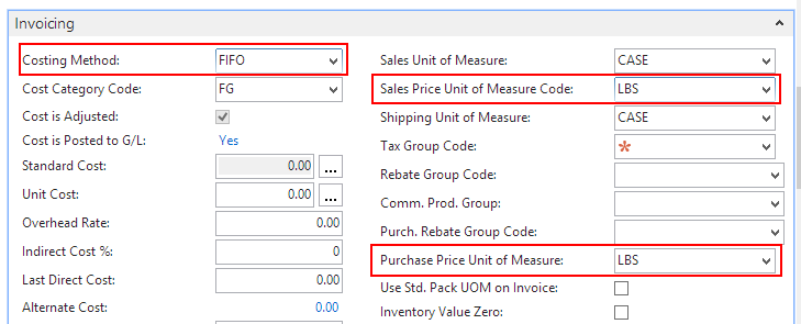 Invoicing FastTab