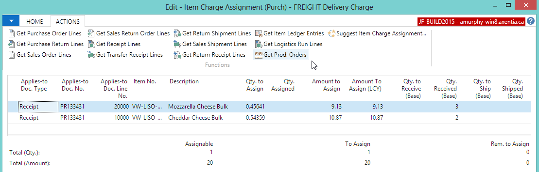 Item Charge Assignment