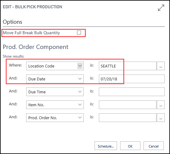 Bulk Pick Production