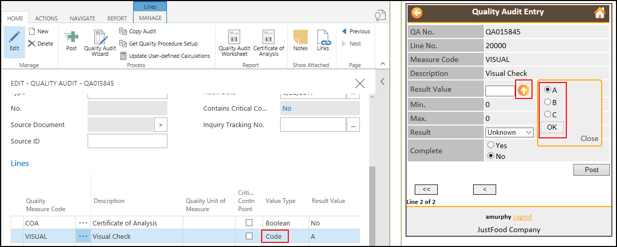 Quality Audit Results Code