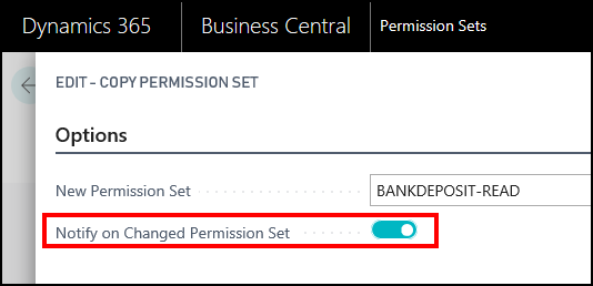 Notify on changed permission set